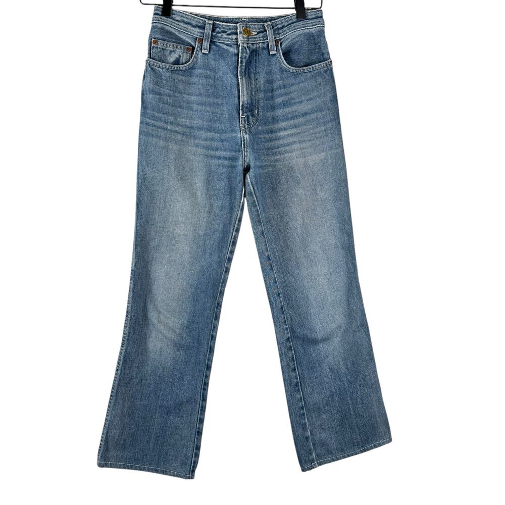 B SIDES High Rise Straight Leg Jeans Light Wash Cotton Denim Made in USA Size 24